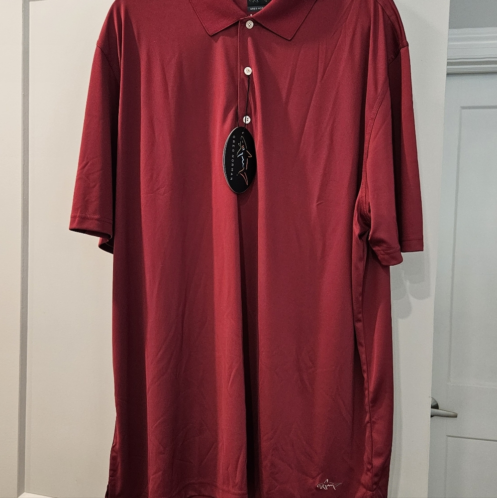 Men's Red Golf Shirt, Size XXL